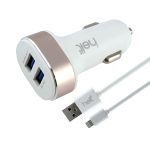 5W 2 Çıkışlı Lightning Kablo + Araç Şarj Aleti (Beyaz)