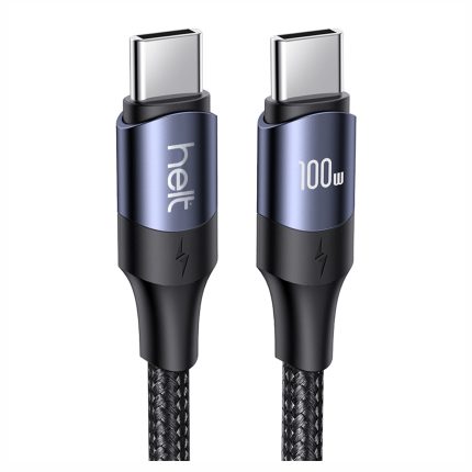 Helt HT-DC15 100W PD İp Örgü 120 Cm Type-C To Type-C Şarj ve Data Kablosu
