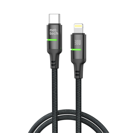 Nettech NT-DC39 30W Plastik 100 Cm Type-C To Lightning Şarj ve Data Kablosu