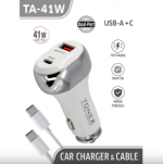 Tonex TA-41W PD + USB-A Type-C to Type-C Kablolu Araç İçi Şarj Aleti - Görsel 2