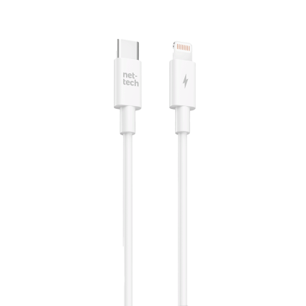 Nettech NT-DC52 20W Plastik 100 Cm Type-C To Lightning Şarj ve Data Kablosu (Beyaz)