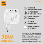 Nettech NT-HCH10 70W PD+QC GaNPrime Şarj Aleti - Görsel 3