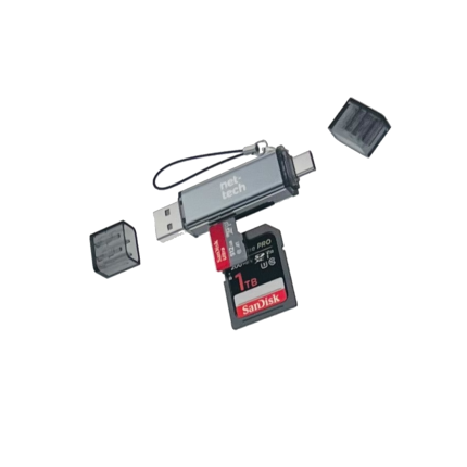 Nettech NT-CR01 Usb ve Type-C SD Kart Okuyucu