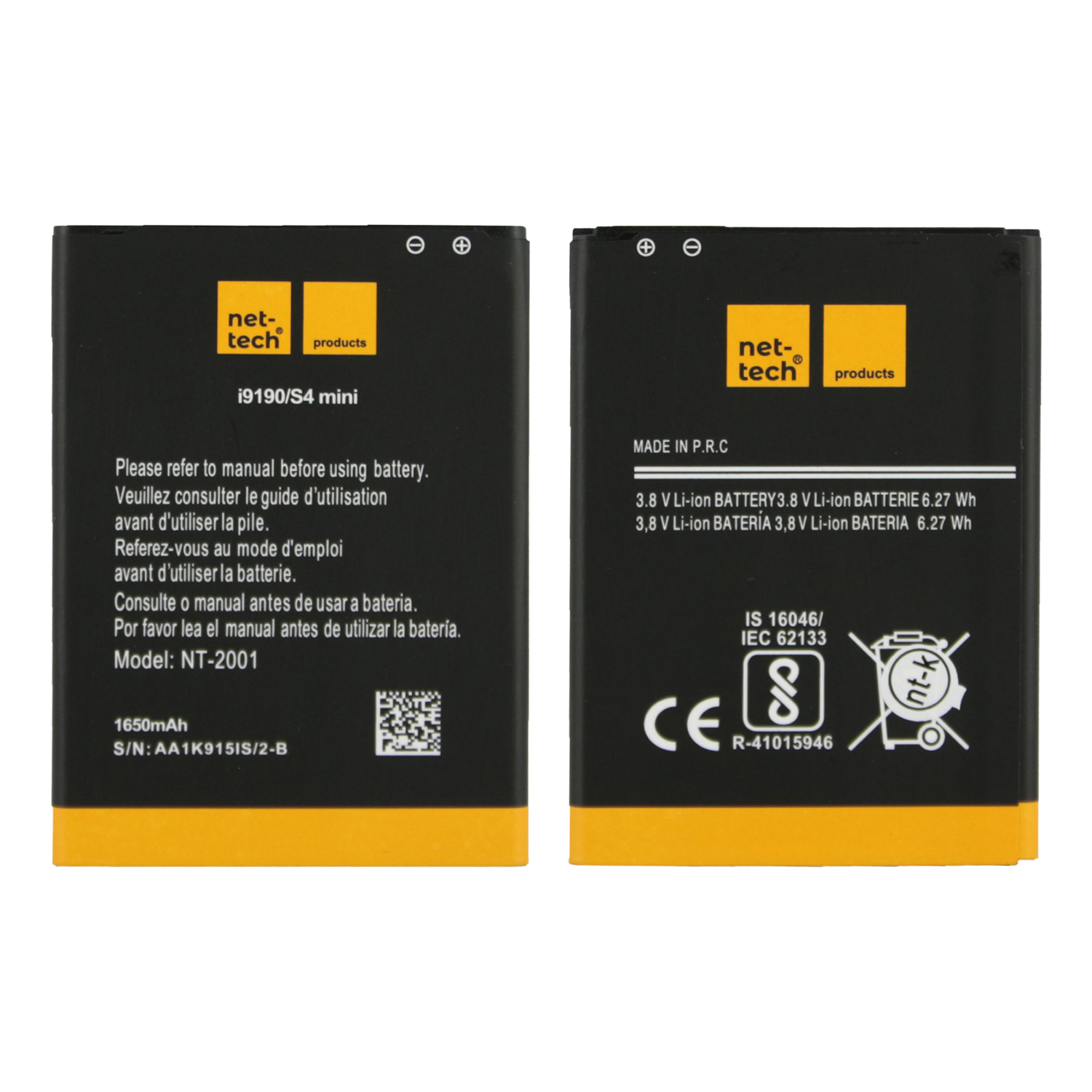 8680065140570 Galaxy i9190 S4 Mini Uyumlu EB-B500BEBE 1650 MAh Batarya - Görsel 1