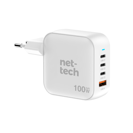 Nettech NT-HCH09 100W PD+QC GaNPrime Şarj Aleti Adaptör (Beyaz)