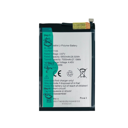 Tecno Pova 3 Uyumlu BL-68AT 6000 MAh Batarya