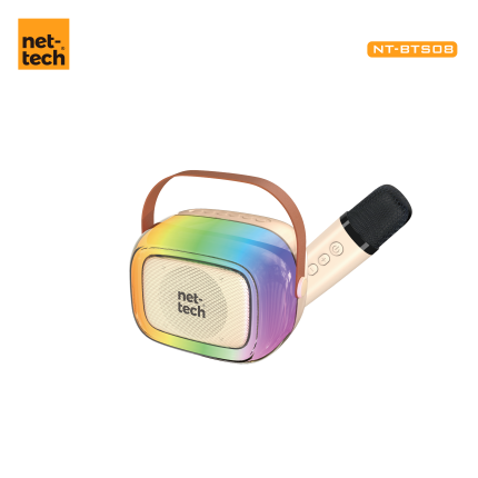 Nettech NT-BTS08 Rgb Karaoke Box Kablosuz Hoparlör - Speaker (Bej)
